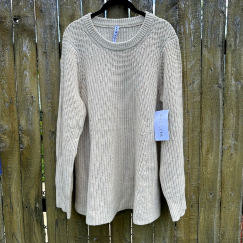 NWT Athleta Sierra Crew sweater in coconut, XL